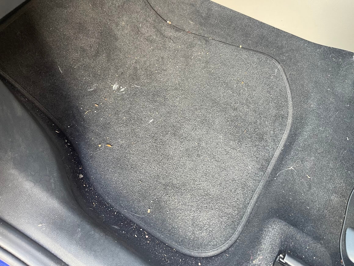 BMW iX1 footwell before interior detailing - Wittering, Peterborough
