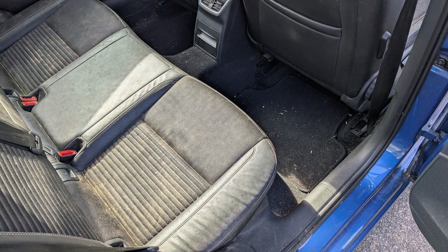 Skoda rear seats before interior detailing in Peterborough, Cambridgeshire