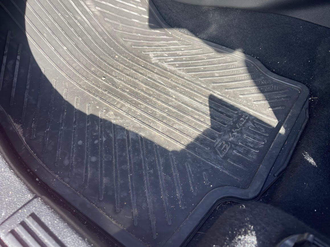 Ford B Max passenger footwell before interior detailing in Peterborough