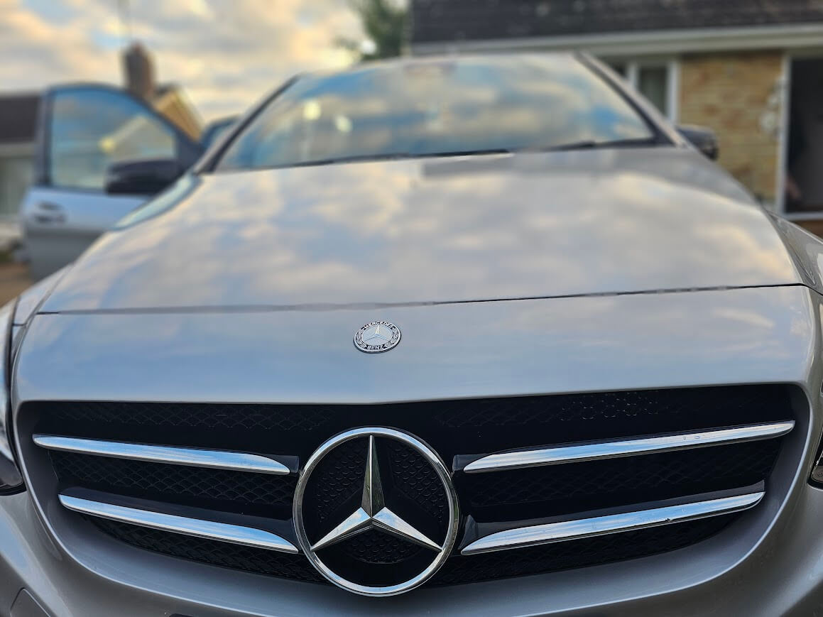 Mercedes B-Class bonnet detail in Newmarket, Suffolk