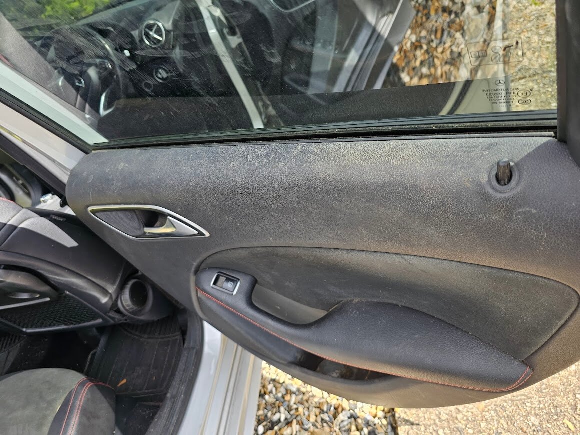 Mercedes B-Class car door before interior detail in Newmarket, Suffolk