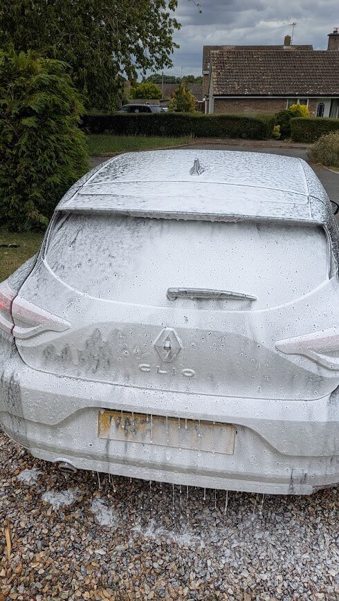 Renault Clio snow foam wash in Glinton, Peterborough