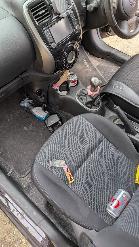 Nissan Micra passenger side before interior detail - St Neots