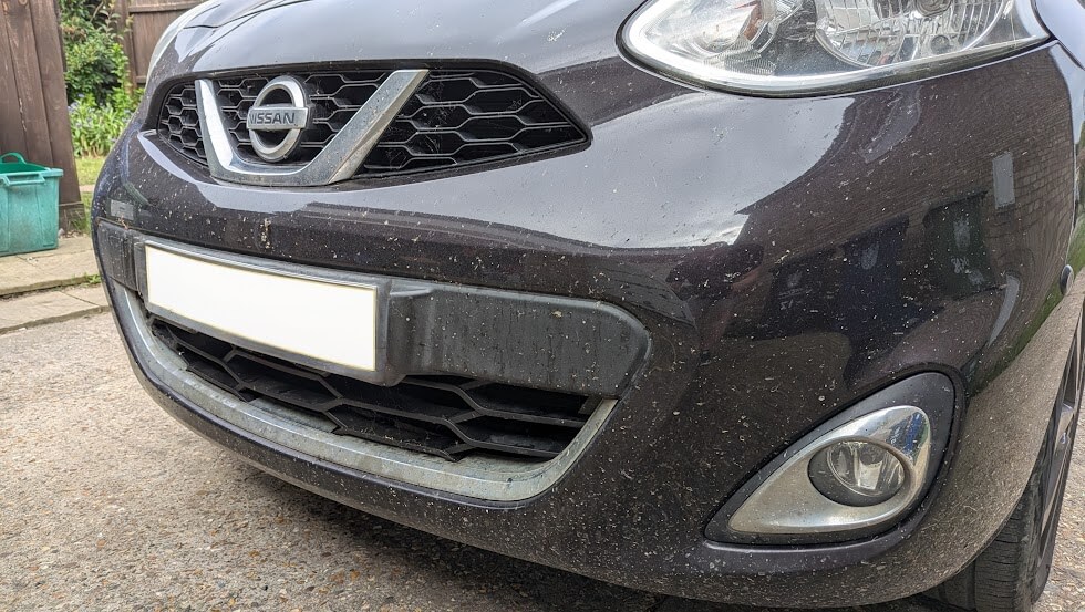 Nissan Micra front bumper before exterior detail - St Neots