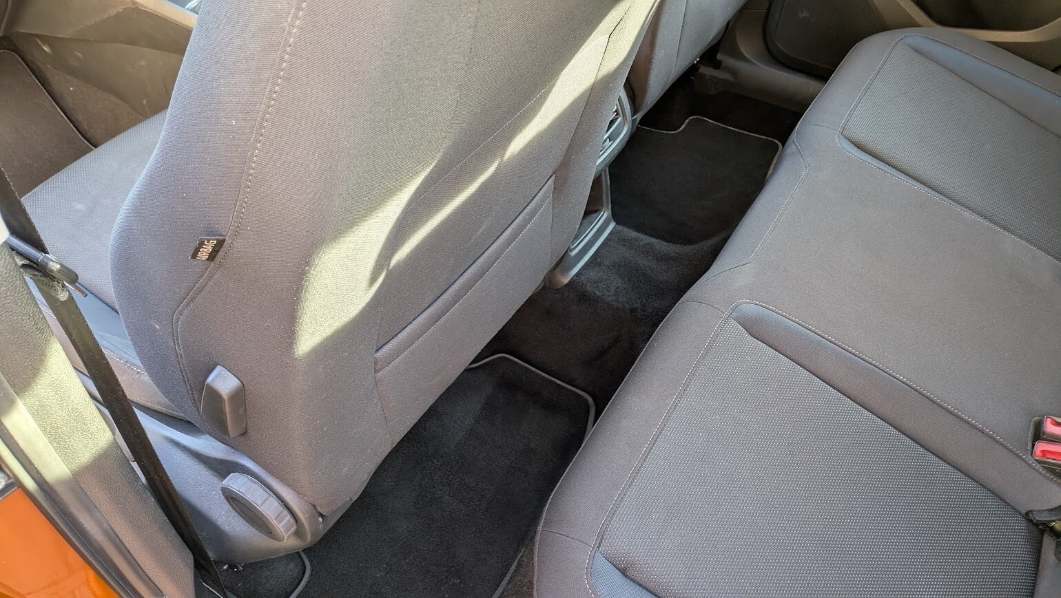 Seat Ateca rear footwell after interior detailing in Ely, Cambridgeshire