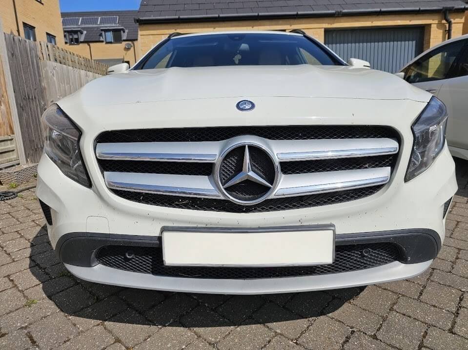 Mercedes GLA with bugs and tar before exterior detail - Cambridge
